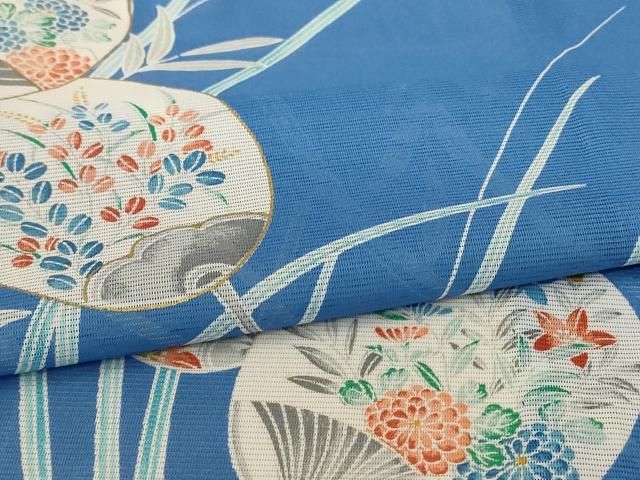 平和屋着物＊夏物 訪問着 絽 団扇草花文 洗える着物 AABE7513jd - メルカリ