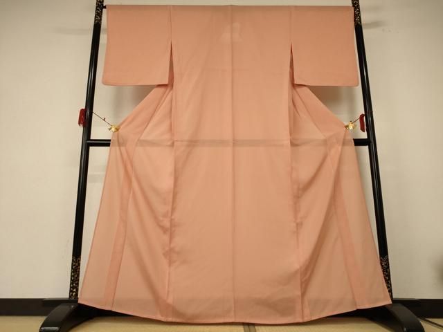 平和屋着物＊夏物 色無地 絽 深支子色 さんび謹製 洗える着物 jd