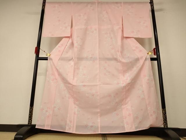 平和屋着物＊夏物 小紋 絽 舞花文 洗える着物 jd