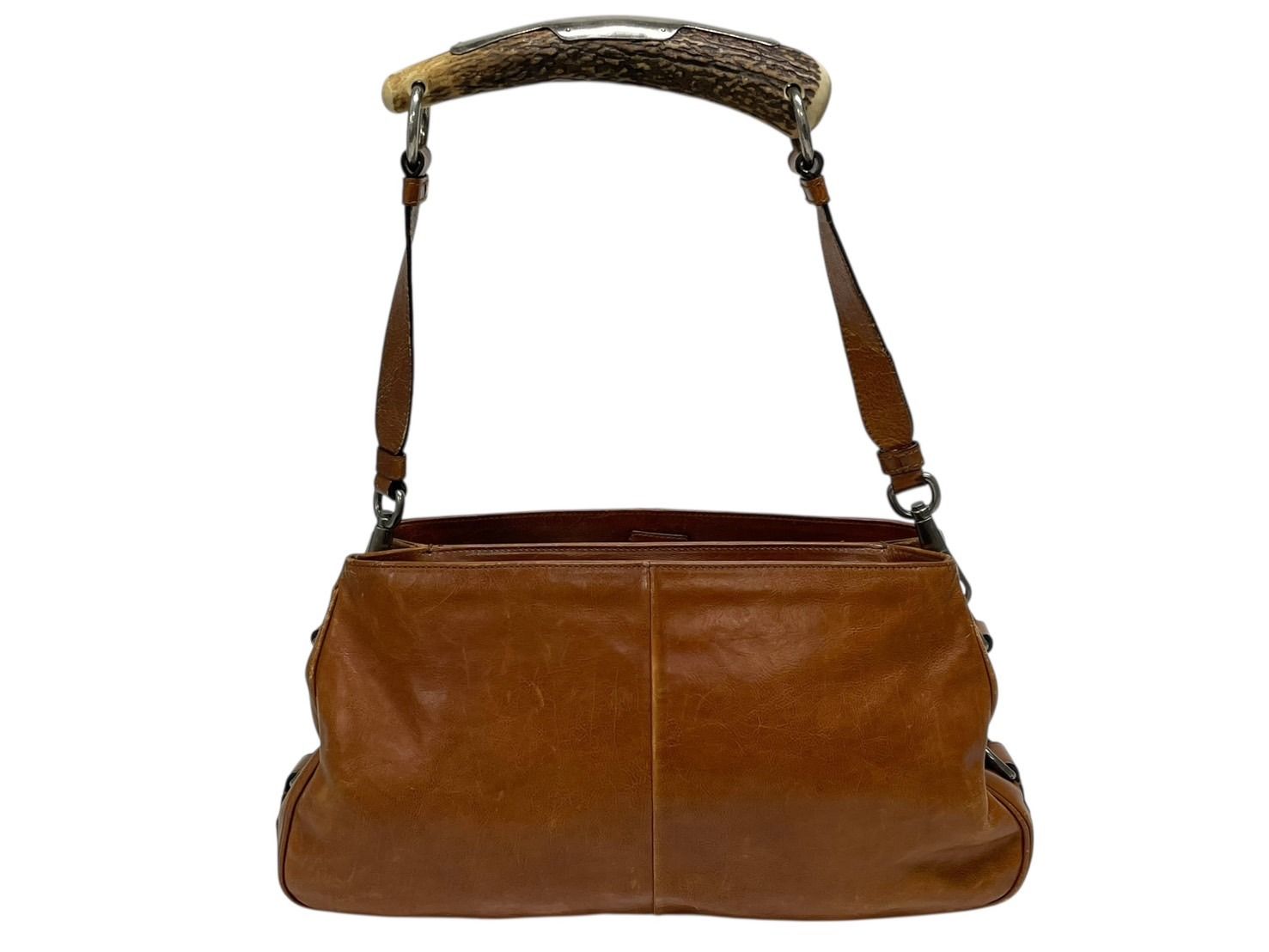 SAINT LAURENT サンローラン モンバサ ワンショルダーバッグ 105480 ブラウン レザー シルバー金具 4 b 010994