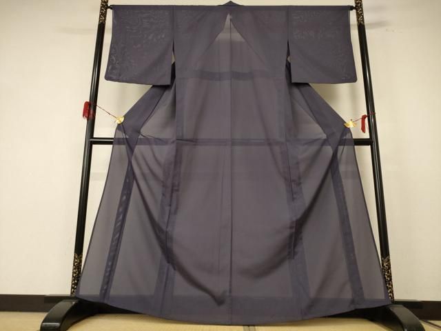 平和屋着物＊夏物 色無地 絽 丼鼠色 洗える着物 jd