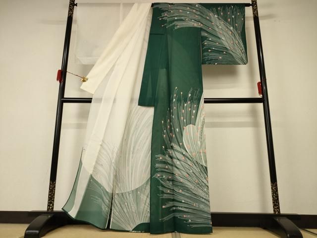 平和屋着物＊夏物 訪問着 絽 枝葉文 洗える着物 jd