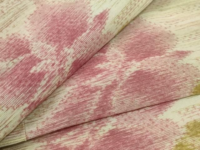 平和屋着物＊夏物 小紋 紗 草花文 jd