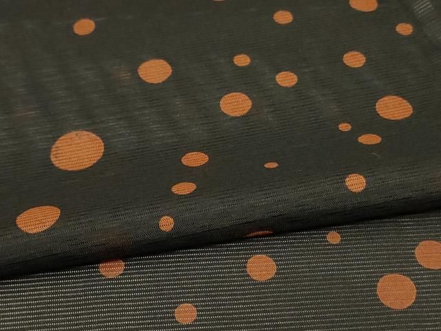  平和屋着物＊夏物 洗える最 着物 英 はなぶさ謹製 小紋 絽 丸文 たとう紙付き 洗える着物 jd 小紋 着物