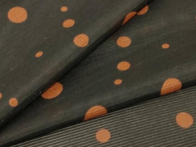 平和屋着物＊夏物 洗える最 着物 英 はなぶさ謹製 小紋 絽 丸文 たとう紙付き 洗える着物 jd