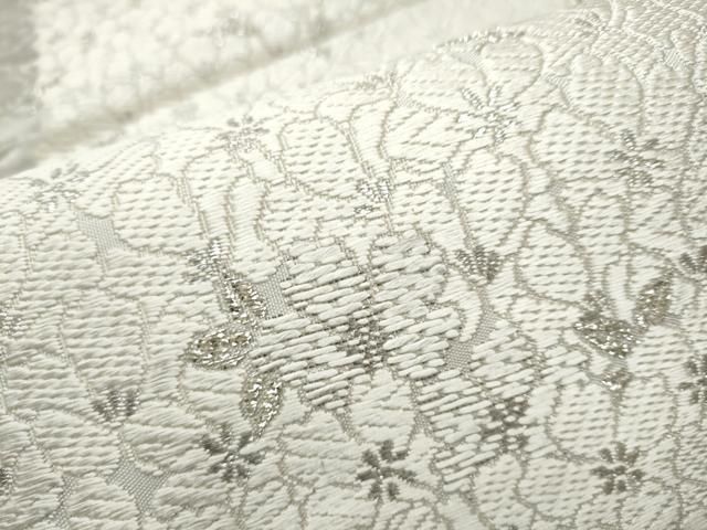 平和屋着物○六通柄袋帯 唐織 新小石丸 舞花文 本金箔 プラチナ箔 正絹