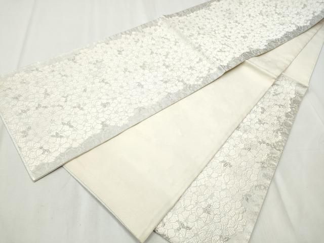 平和屋着物○六通柄袋帯 唐織 新小石丸 舞花文 本金箔 プラチナ箔 正絹