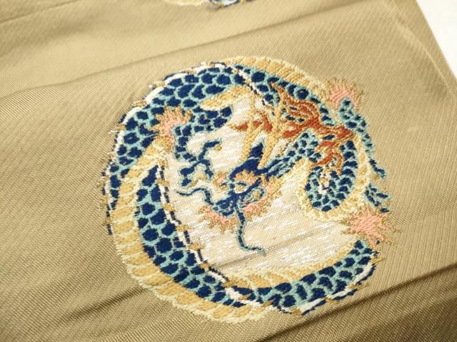  平和屋着物●アンティーク 大正ロマン 六通柄 本袋帯 龍 花丸文 正絹 hy その他 着物 浴衣