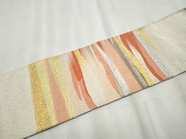 平和屋着物○爪掻き本綴れ 八寸名古屋帯 霞文 正絹 逸品 CABB9391hy