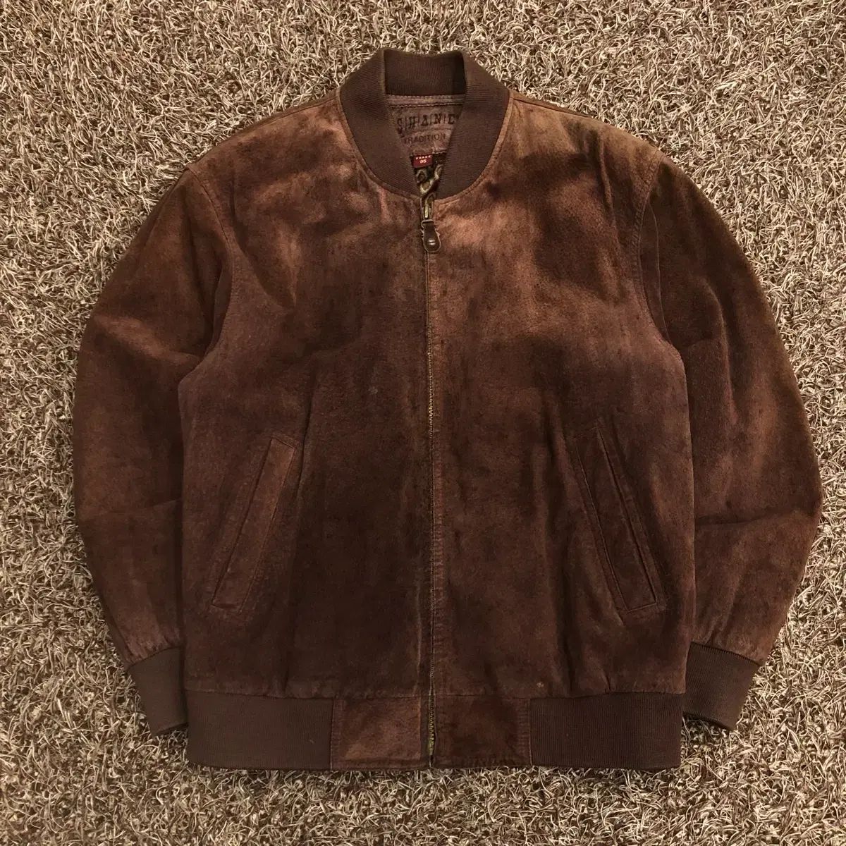 95 Shane 90 s ヴィンテージ 豚革 スウェード ブラウン ブルゾン ジャケット