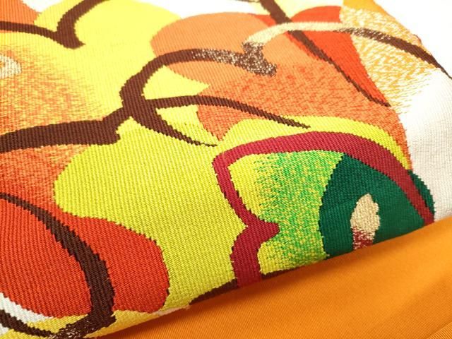 平和屋着物○爪掻き本綴れ 八寸名古屋帯 舞花文 金糸 正絹 逸品