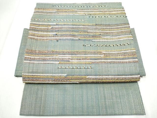 平和屋着物●ひなや工房 くむ あむ おる 伊豆蔵明彦 組織 つけ帯 霞文 金糸 正絹 hy