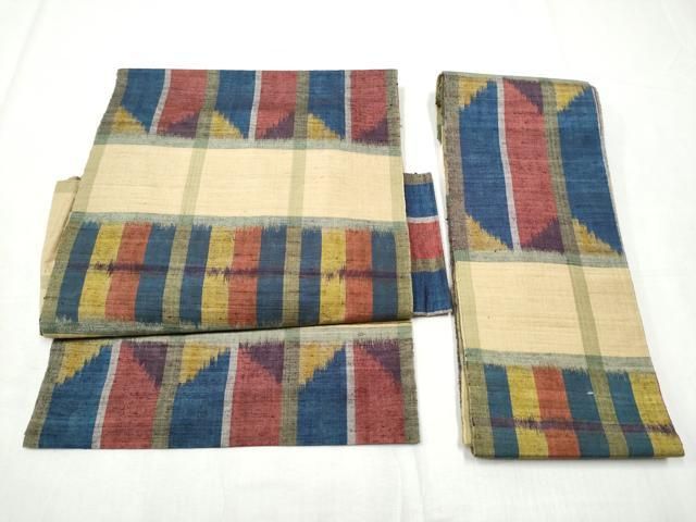 平和屋着物●つけ帯 紬地 霞文 正絹 hy