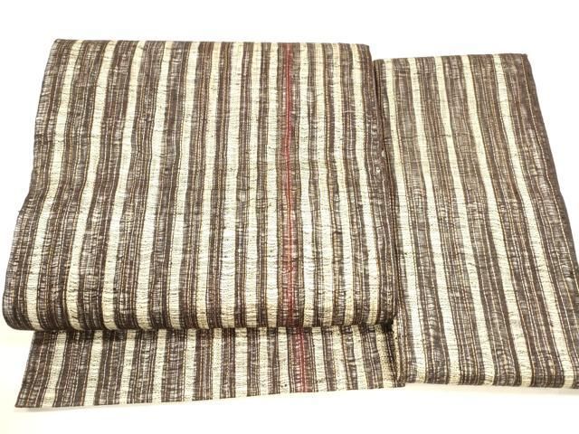 平和屋着物▽つけ帯 スリーシーズン 春夏秋 櫛織 間道 金糸 正絹 cm