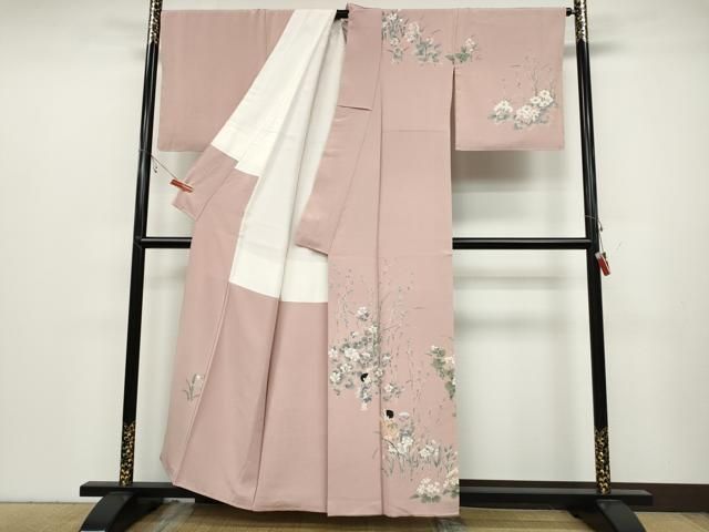 平和屋着物●訪問着 友禅 作家物 童子遊び 草花文 正絹 ut