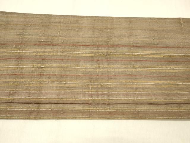  平和屋着物＊夏物 九寸名古屋帯 生紬 作家物 間道 正絹 cm 名古屋帯 帯