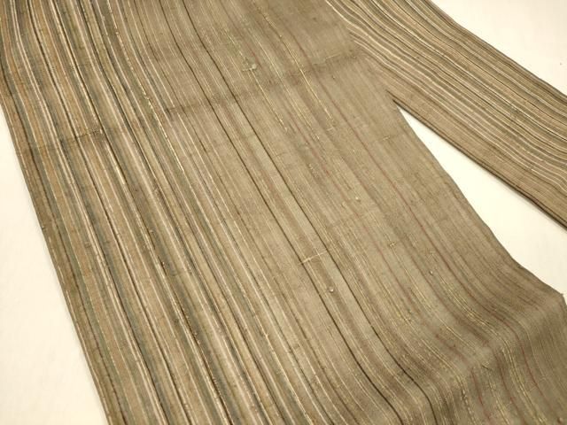 平和屋着物＊夏物 九寸名古屋帯 生紬 作家物 間道 正絹 cm