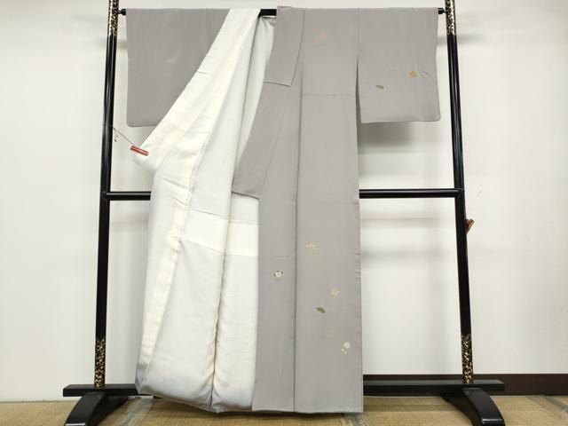 平和屋着物●訪問着 総刺繍 流水草花文 金糸 正絹 ut