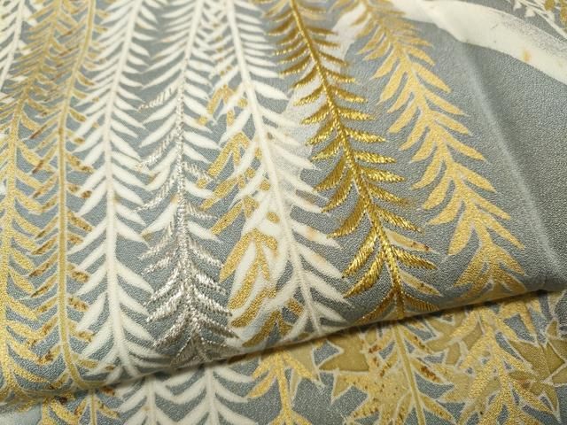  平和屋着物●訪問着 刺繍 草木文 金彩 扱い 正絹 ut 訪問着 付け下げ 着物