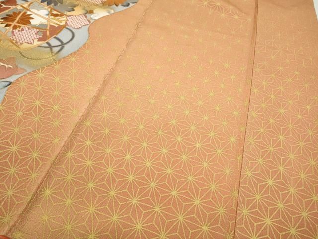 駒刺繍 麻の葉花籠文