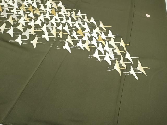 平和屋着物○豪華色留袖 作家物 駒刺繍 飛鶴文 金銀彩 正絹 逸品