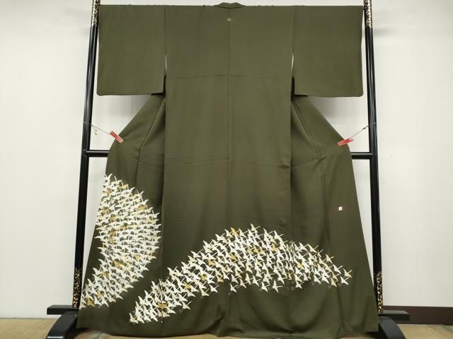 平和屋着物●豪華色留袖 作家物 駒刺繍 飛鶴文 金銀彩 正絹 ut