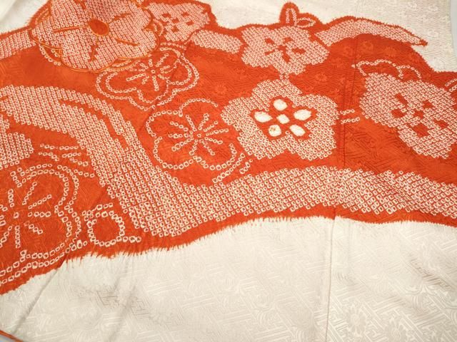  平和屋着物●豪華振袖 駒刺繍 絞り 舞梅文 正絹 ut 振袖 着物