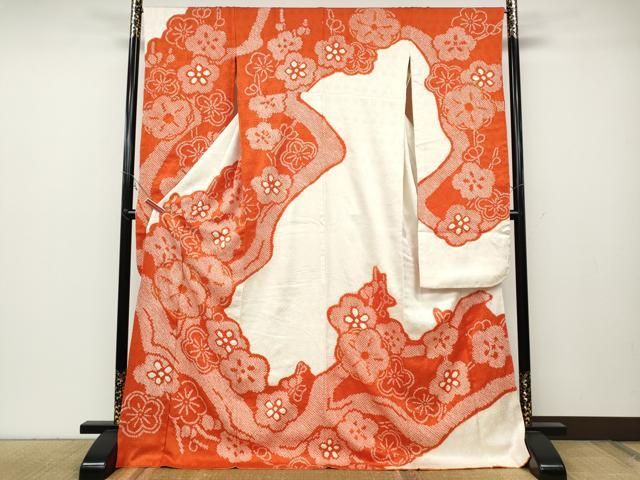 平和屋着物●豪華振袖 駒刺繍 絞り 舞梅文 正絹 ut