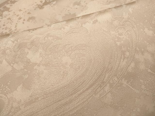  平和屋着物●上質な色無地 立波地紋 洗柿色 正絹 ut 色無地 着物