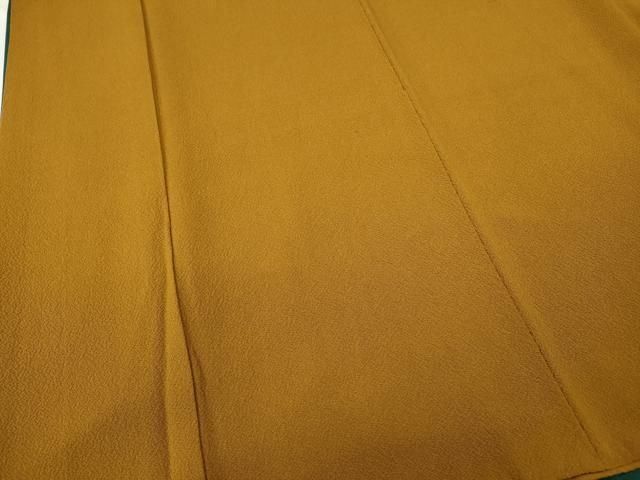  平和屋着物●ファッションデザイナー 花井幸子 色無地 霞地紋 桑茶色 正絹 ut 色無地 着物