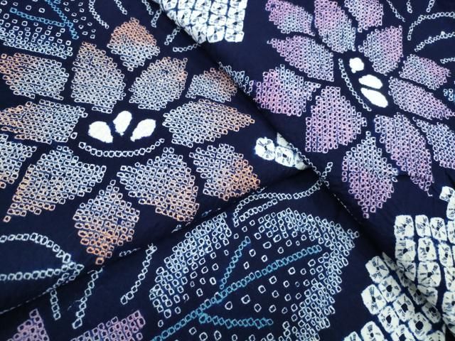 平和屋着物∴夏物 浴衣 有松鳴海絞り 枝花文 綿 ng ケーブル編み 浴衣単品 