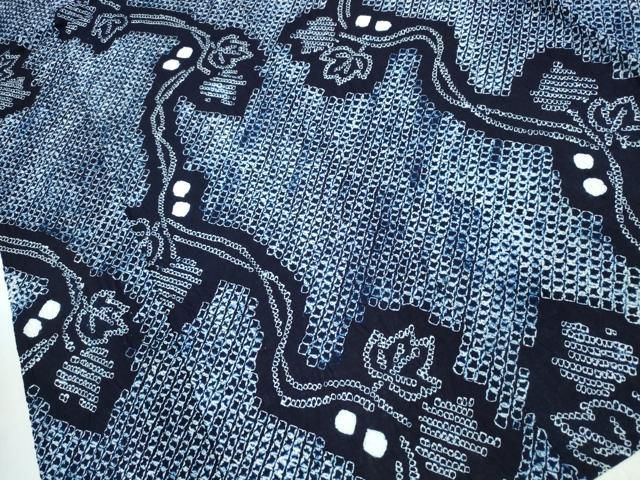  平和屋着物∴夏物 浴衣 有松鳴海絞り 南天文 綿 ng 浴衣単品 浴衣