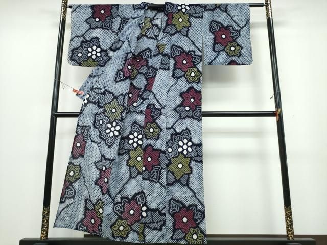  平和屋着物∴夏物 浴衣 有松鳴海絞り 舞花文 綿 ng 浴衣単品 浴衣