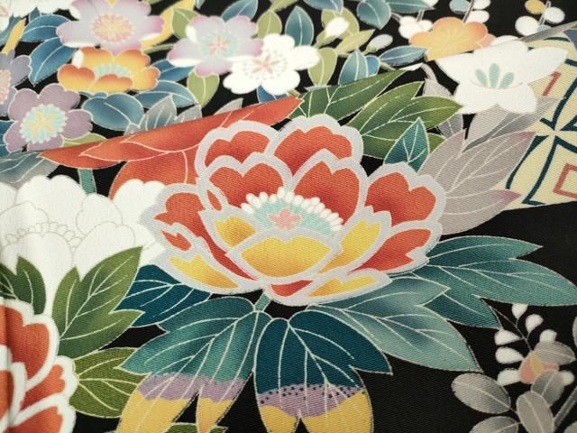 平和屋着物●豪華黒留袖 友禅