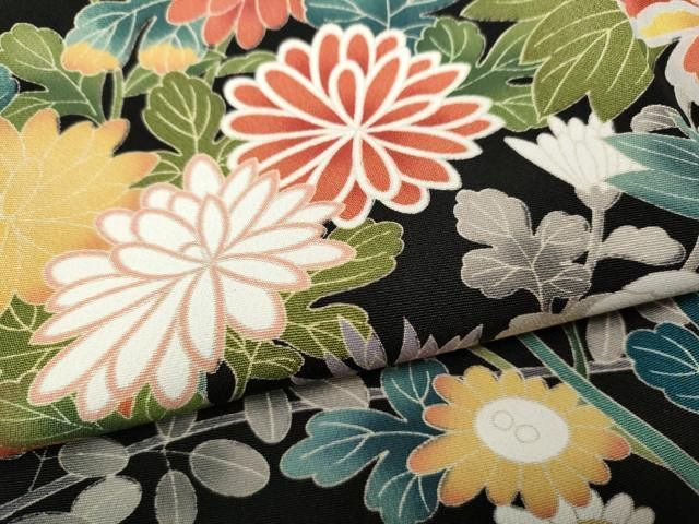 平和屋着物○豪華黒留袖 友禅 作家物 草花文 正絹 逸品 未使用