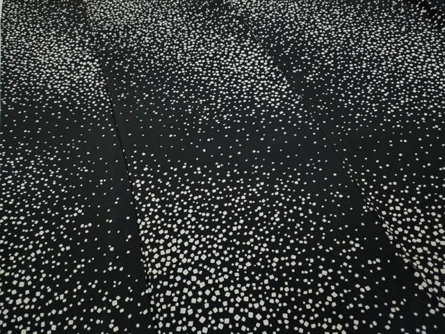  平和屋着物●上質な小紋 箔散らし 黒地 正絹 ut 小紋 着物