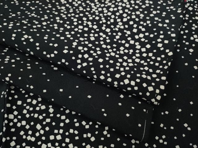 平和屋着物●上質な小紋 箔散らし 黒地 正絹 ut