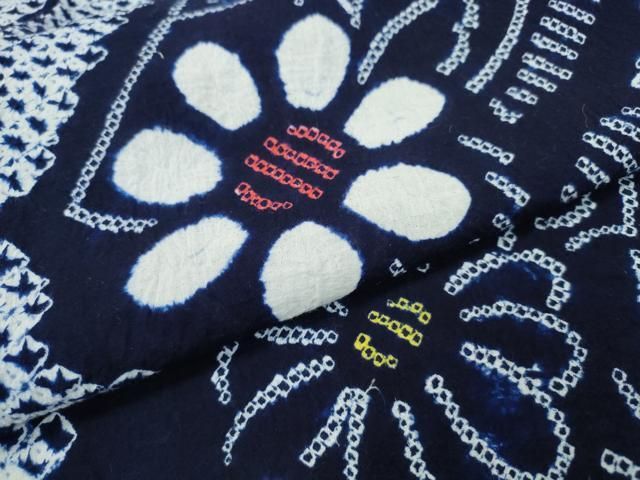  平和屋着物∴夏物 浴衣 有松鳴海絞り 扇面重ね花文 綿 ng 浴衣単品 浴衣