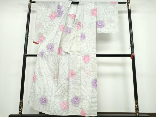  平和屋着物∴夏物 浴衣 有松鳴海絞り 流水舞花文 綿 ng 浴衣単品 浴衣