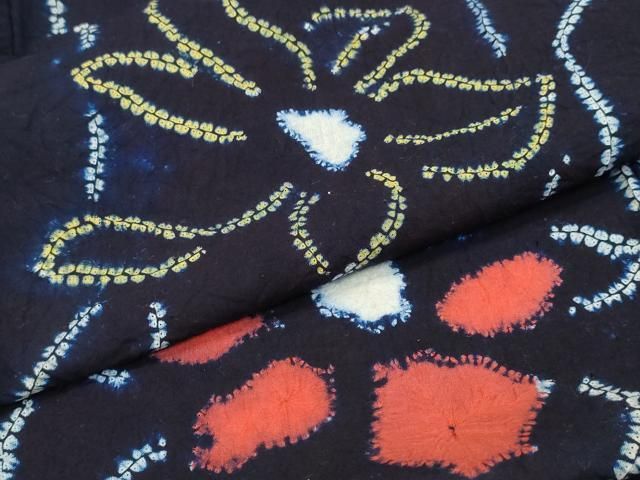  平和屋着物∴夏物 浴衣 有松鳴海絞り よろけ縞舞花文 綿 ng 浴衣単品 浴衣