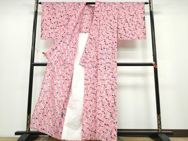 平和屋着物∴夏物 浴衣 有松鳴海絞り 抽象文様 綿 逸品 CABB6613ng