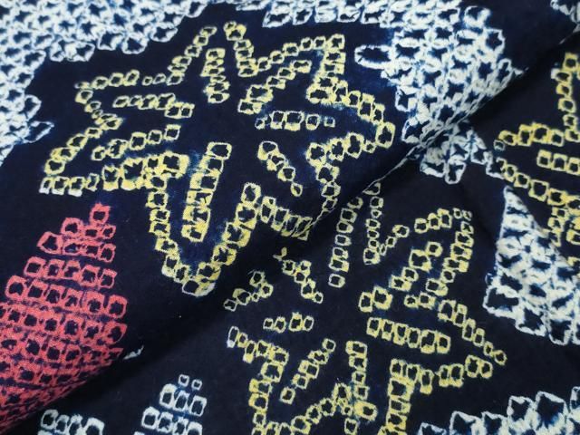  平和屋着物∴夏物 浴衣 有松鳴海絞り 流水舞葉文 綿 ng 浴衣単品 浴衣