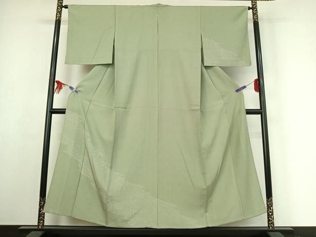 平和屋着物▽江戸小紋 訪問着 単衣 花唐草文 正絹 jh