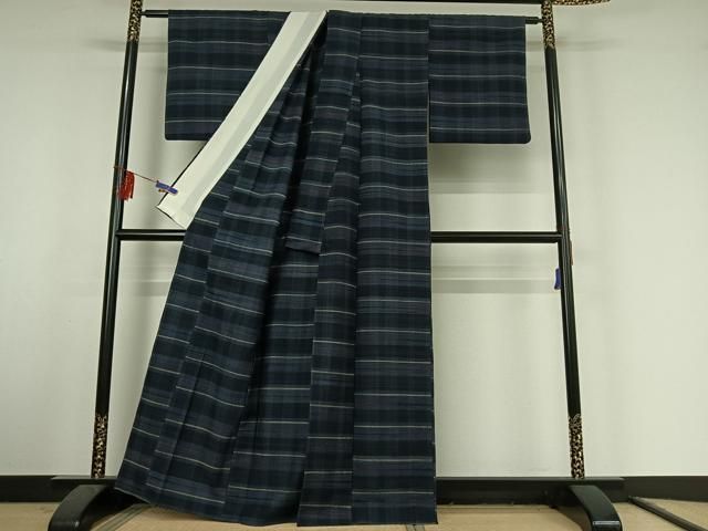 平和屋着物▽郡上紬 草木染 単衣 横段文 正絹 逸品 AABF1874jh - メルカリ