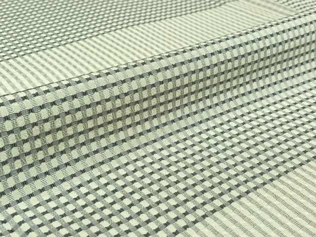 平和屋着物▽お召 単衣 吉野間道 ロング丈 正絹 逸品 AABF1875jh