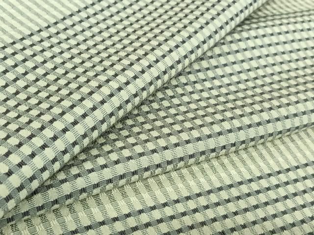 平和屋着物▽お召 単衣 吉野間道 ロング丈 正絹 jh