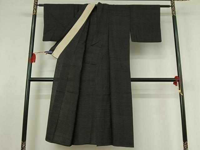 平和屋着物▽上質な紬 単衣 蚊絣 黒地 正絹 逸品 AABF2523jh - メルカリ