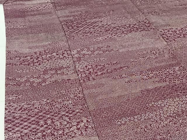  平和屋着物▽江戸小紋 単衣 寄せ小紋柄 正絹 jh 小紋 着物