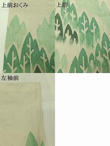  平和屋着物▽本塩沢 訪問着 単衣 樹林文 正絹 jh 訪問着 付け下げ 着物