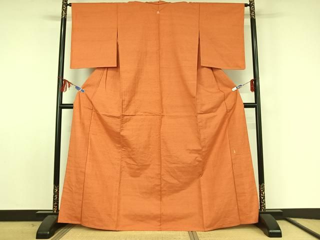 平和屋着物▽本加賀友禅作家 談義所栄二 紬 単衣 色無地 東雲色 正絹 jh